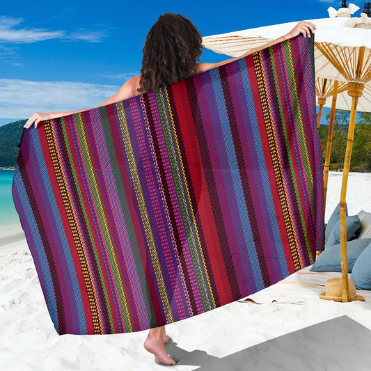 Serape Stripe Print Sarong Pareo Wrap