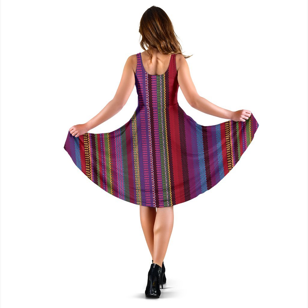 Serape Stripe Print Sleeveless Dress