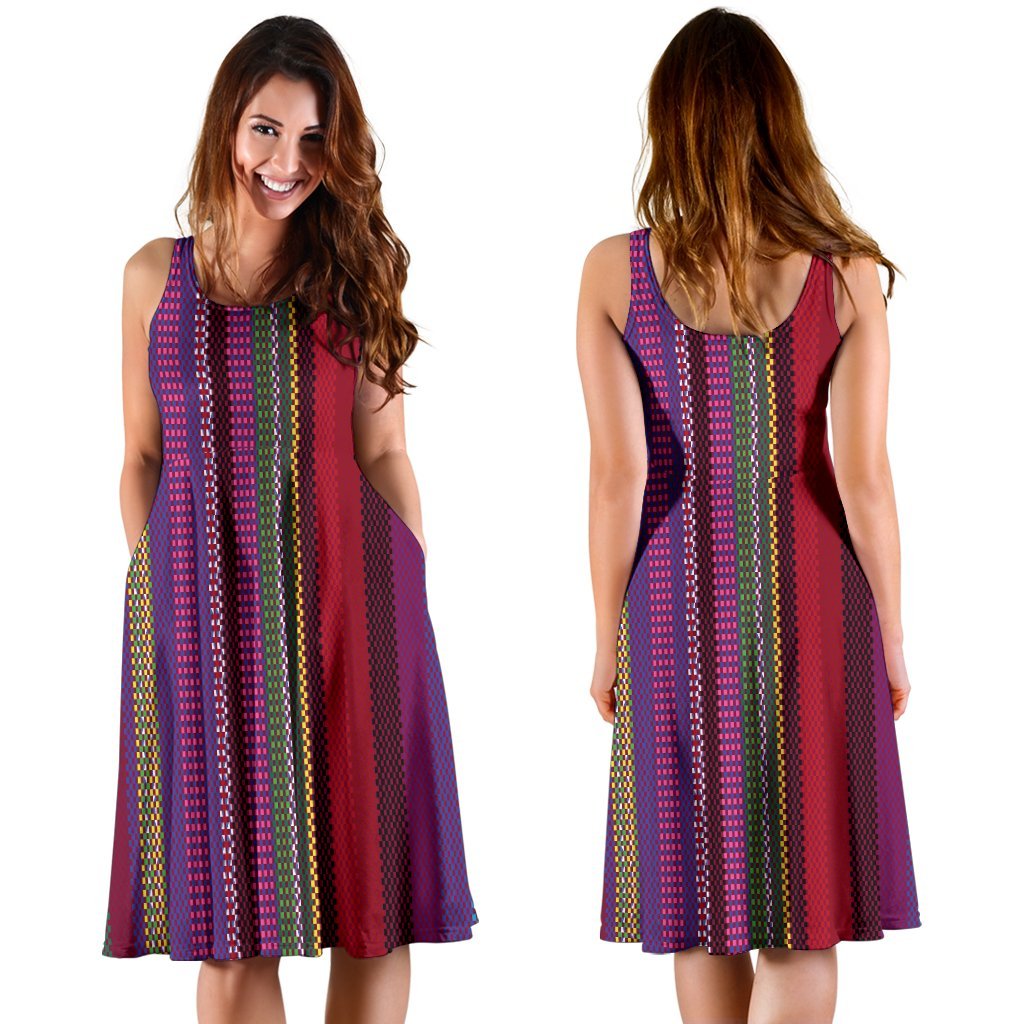 Serape Stripe Print Sleeveless Dress