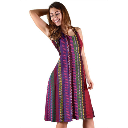 Serape Stripe Print Sleeveless Dress
