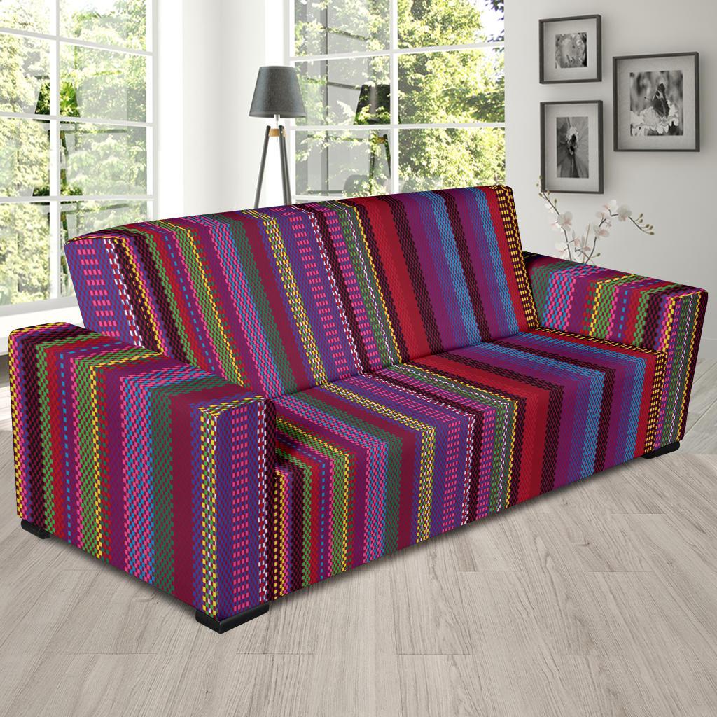 Serape Stripe Print Sofa Slipcover-JTAMIGO.COM