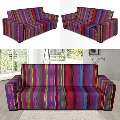 Serape Stripe Print Sofa Slipcover-JTAMIGO.COM