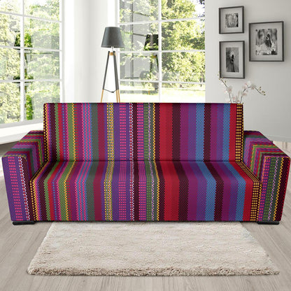 Serape Stripe Print Sofa Slipcover-JTAMIGO.COM