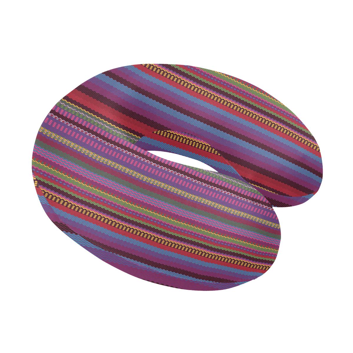 Serape Stripe Print U-Shaped Travel Neck Pillow-JTAMIGO.COM