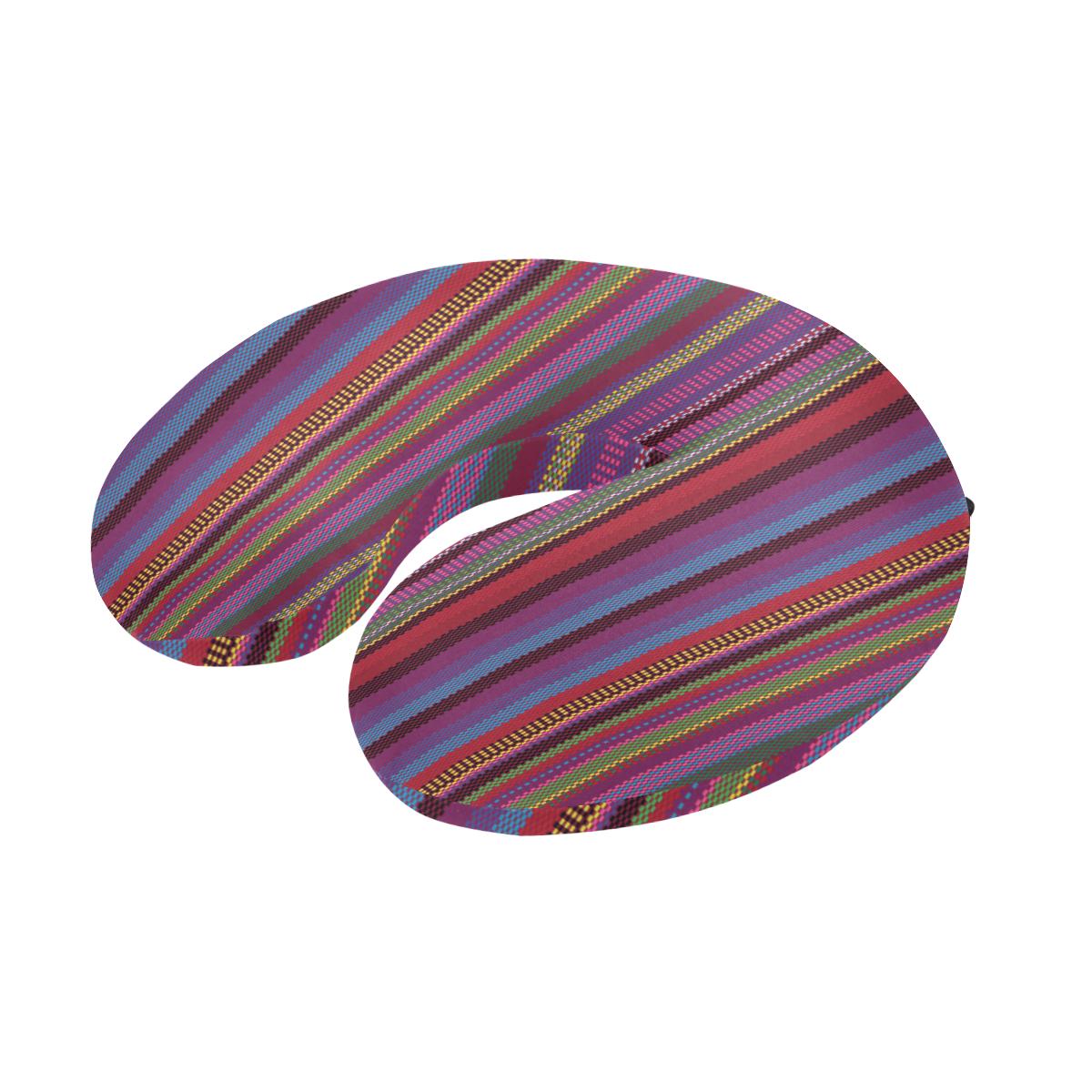 Serape Stripe Print U-Shaped Travel Neck Pillow-JTAMIGO.COM