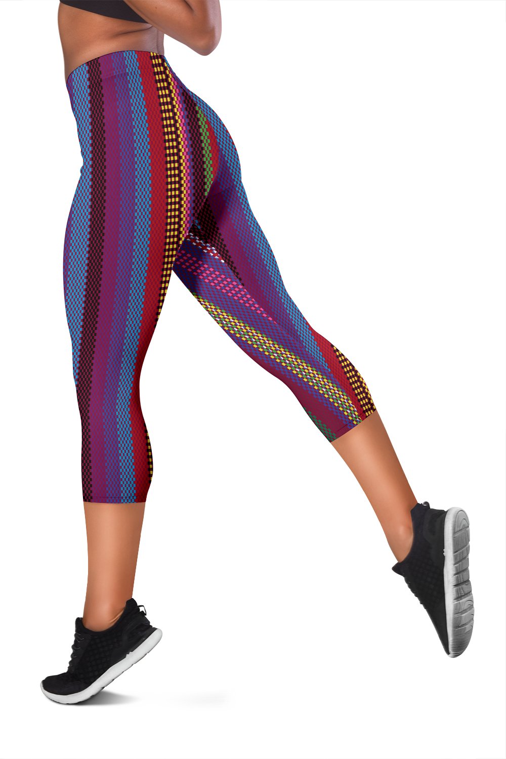 Serape Stripe Print Women Capris