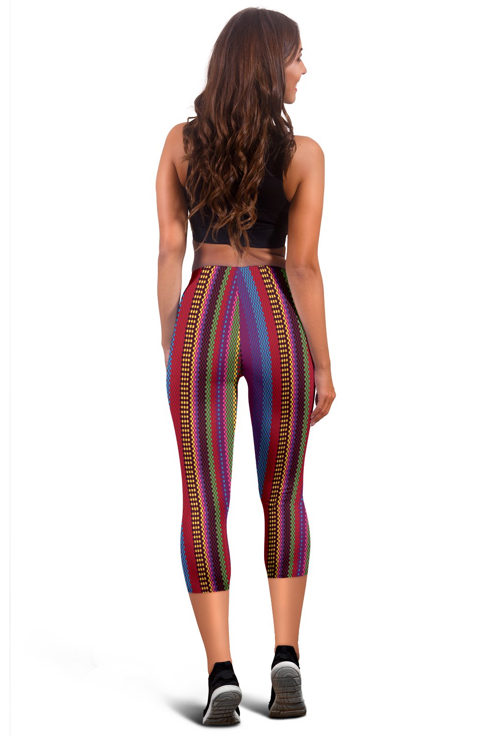 Serape Stripe Print Women Capris
