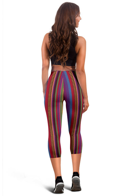 Serape Stripe Print Women Capris