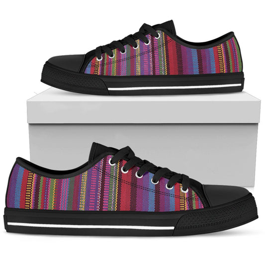 Serape Stripe Print Women Low Top Shoes-JTAMIGO.COM