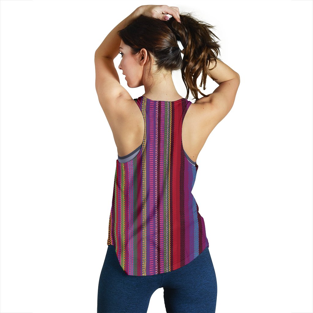 Serape Stripe Print Women Racerback Tank Top