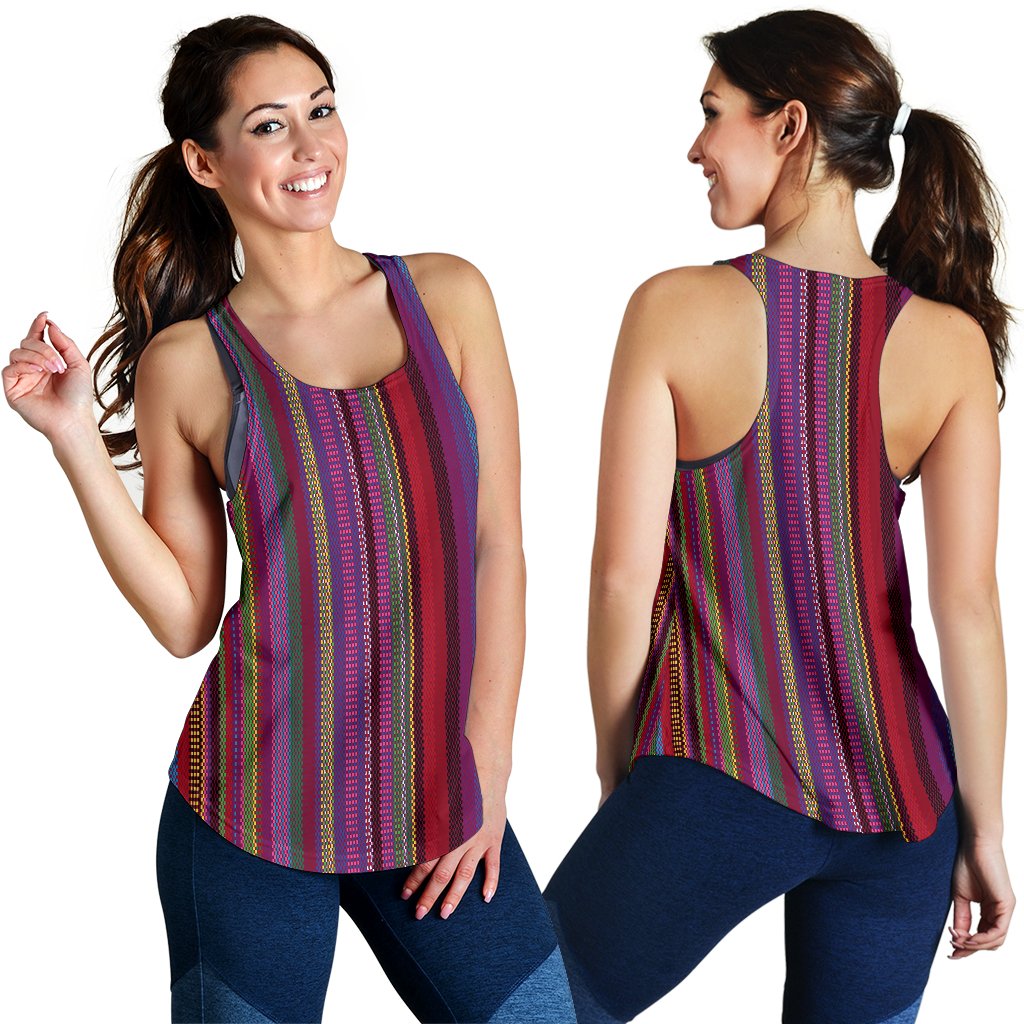 Serape Stripe Print Women Racerback Tank Top