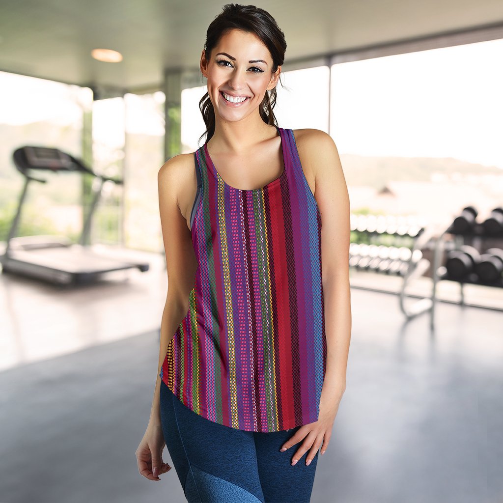 Serape Stripe Print Women Racerback Tank Top