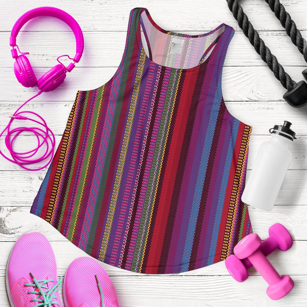 Serape Stripe Print Women Racerback Tank Top