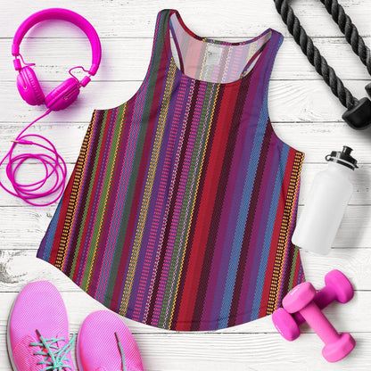 Serape Stripe Print Women Racerback Tank Top