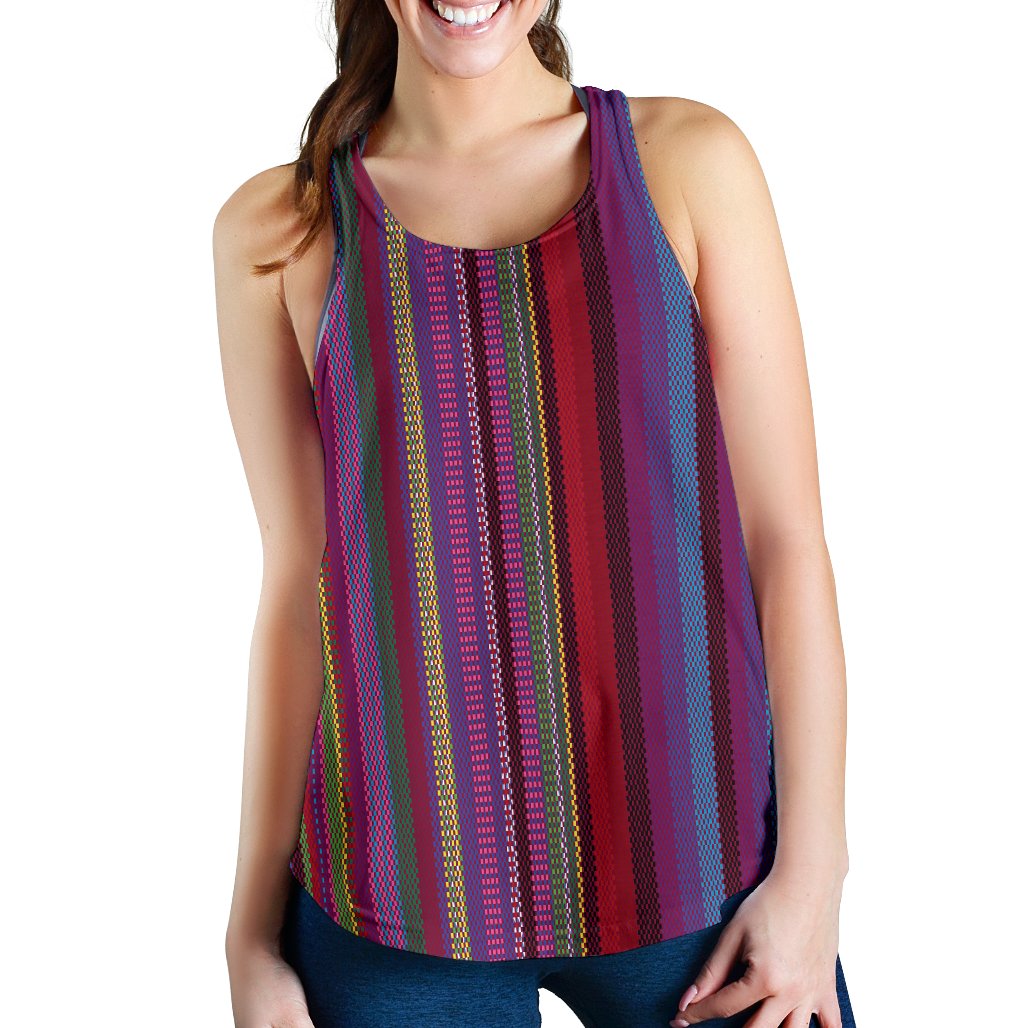 Serape Stripe Print Women Racerback Tank Top