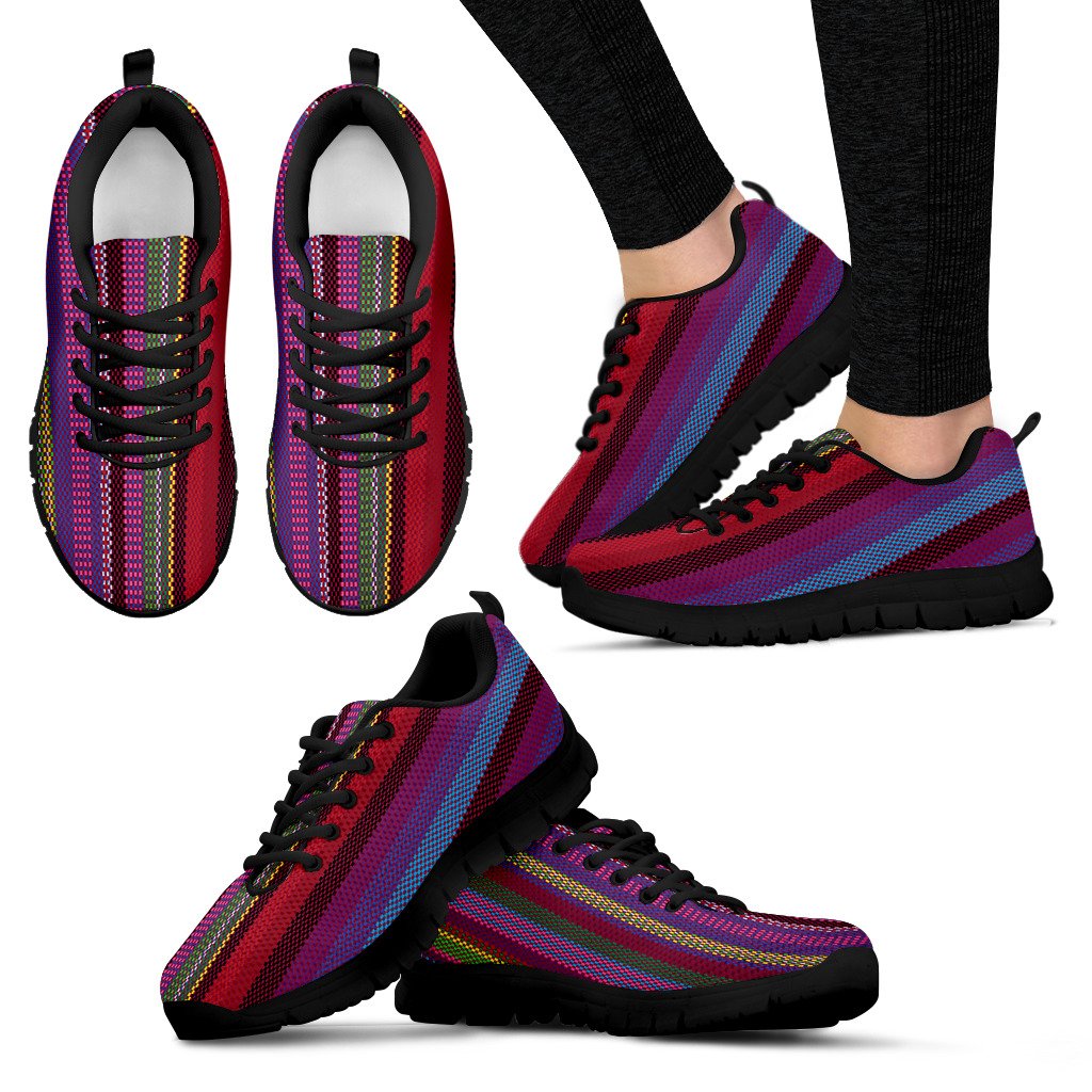 Serape Stripe Print Women Sneakers Shoes