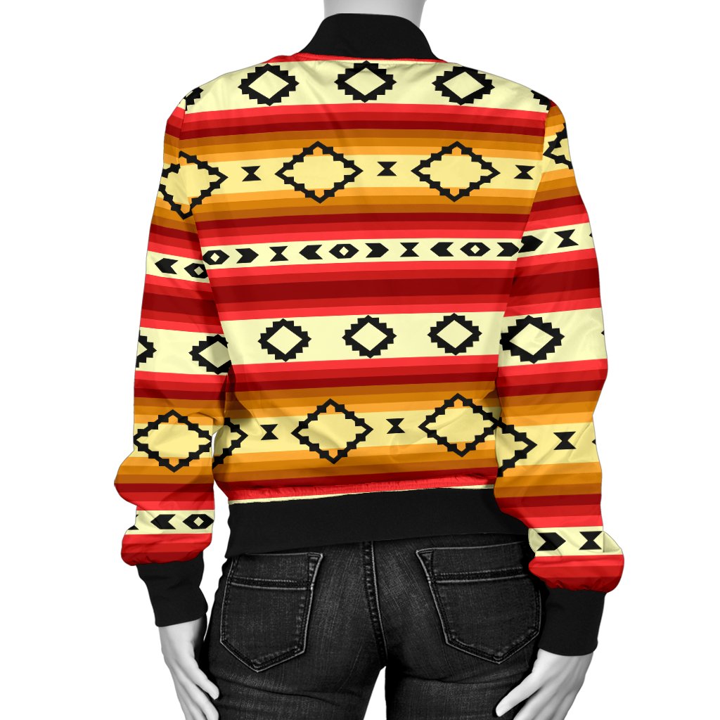 Serape Themed Women Casual Bomber Jacket