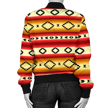 Serape Themed Women Casual Bomber Jacket
