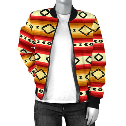 Serape Themed Women Casual Bomber Jacket