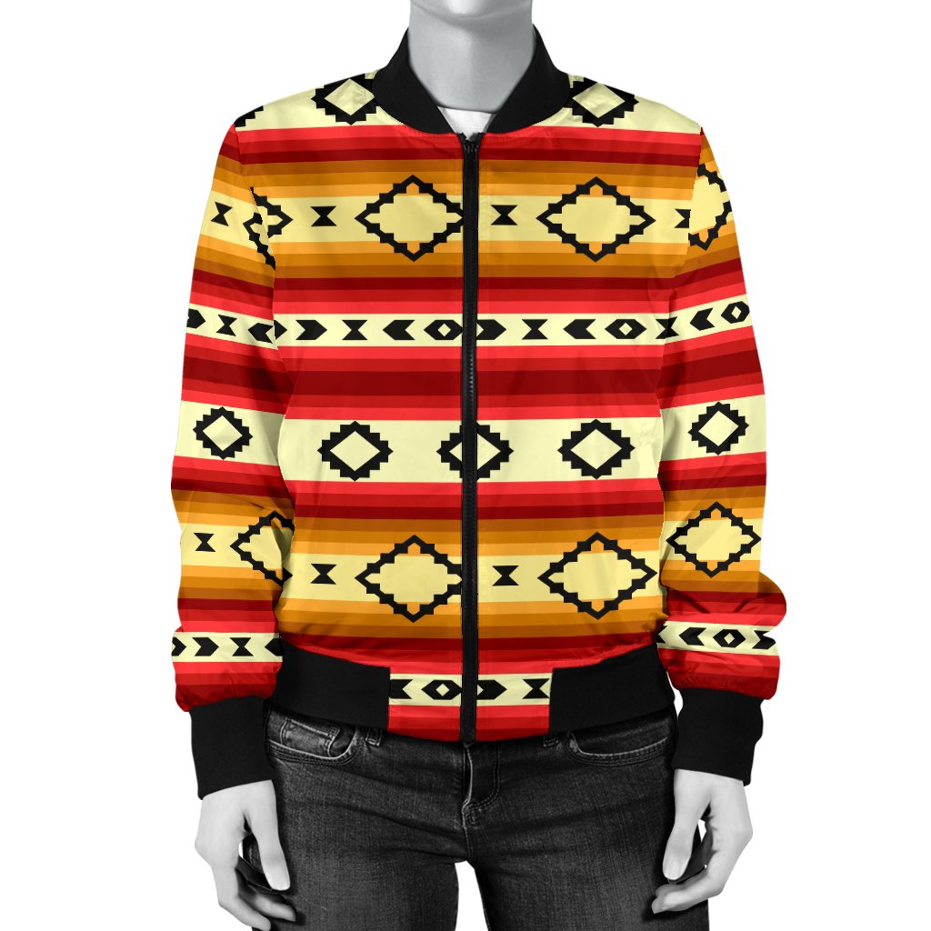 Serape Themed Women Casual Bomber Jacket