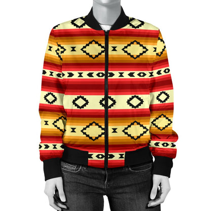 Serape Themed Women Casual Bomber Jacket
