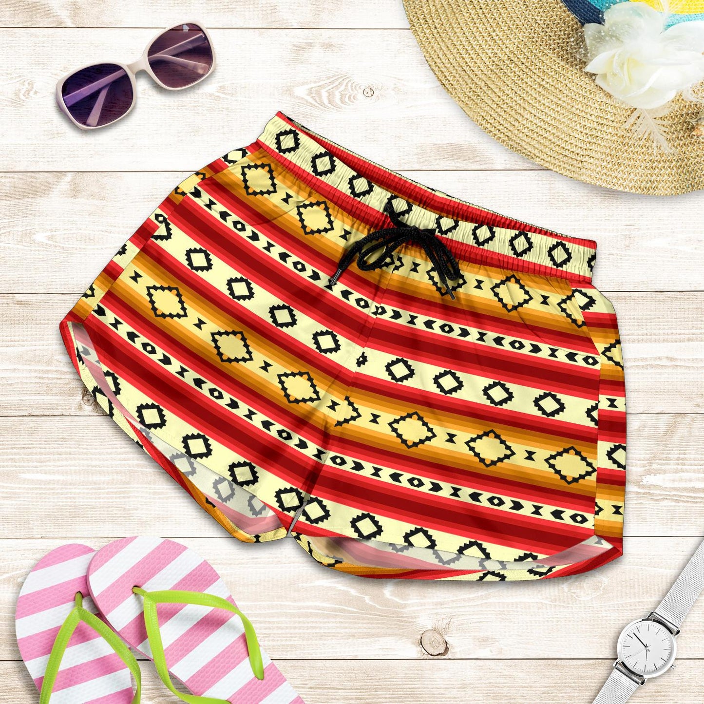Serape Themed Women Shorts-JTAMIGO.COM