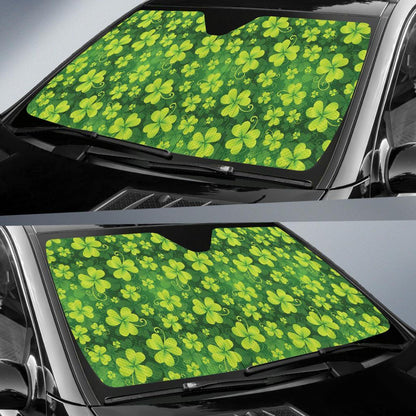 Shamrock Clover Print Car Sun Shade For Windshield