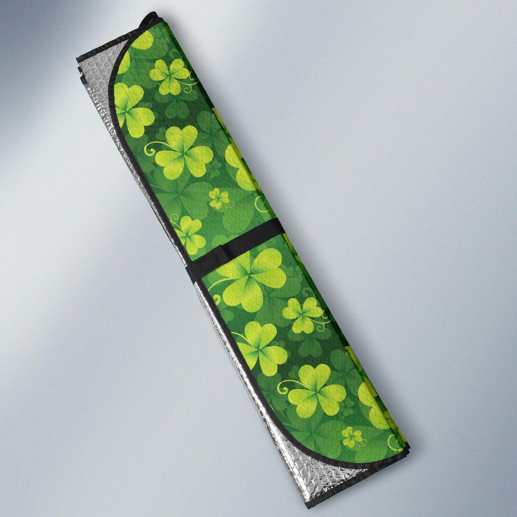 Shamrock Clover Print Car Sun Shade For Windshield