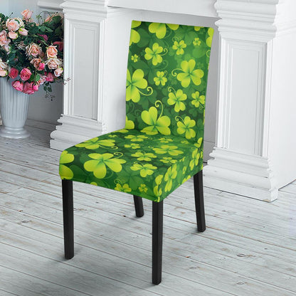 Shamrock Clover Print Dining Chair Slipcover-JTAMIGO.COM