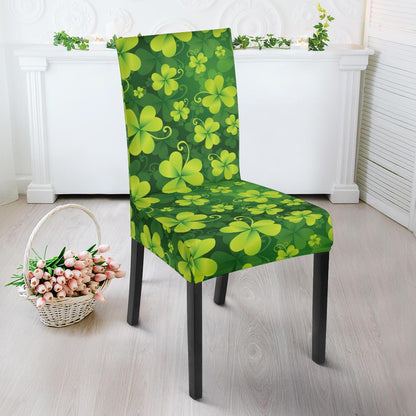 Shamrock Clover Print Dining Chair Slipcover-JTAMIGO.COM