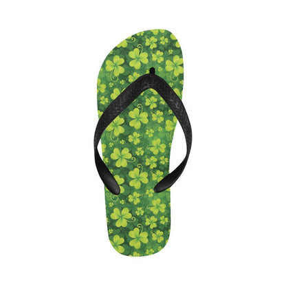 Shamrock Clover Print Flip Flops-JTAMIGO.COM