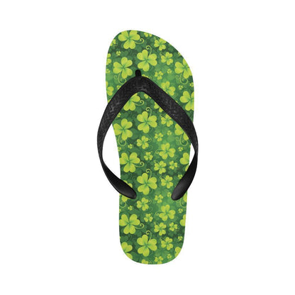 Shamrock Clover Print Flip Flops-JTAMIGO.COM