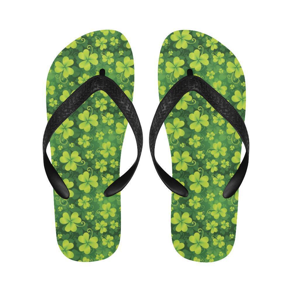 Shamrock Clover Print Flip Flops-JTAMIGO.COM