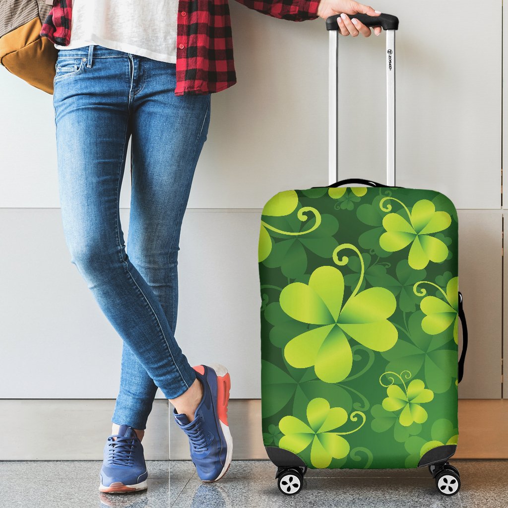 Shamrock Clover Print Luggage Cover Protector