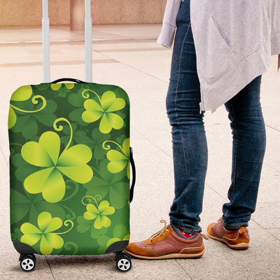 Shamrock Clover Print Luggage Cover Protector