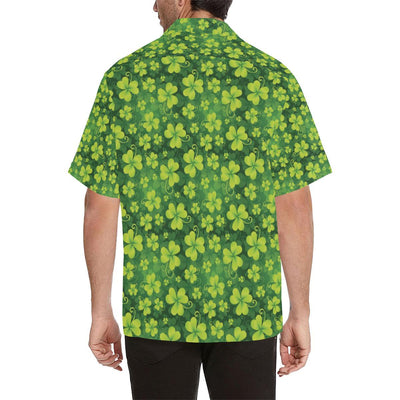 Shamrock Clover Print Men Aloha Hawaiian Shirt