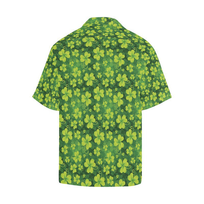 Shamrock Clover Print Men Aloha Hawaiian Shirt