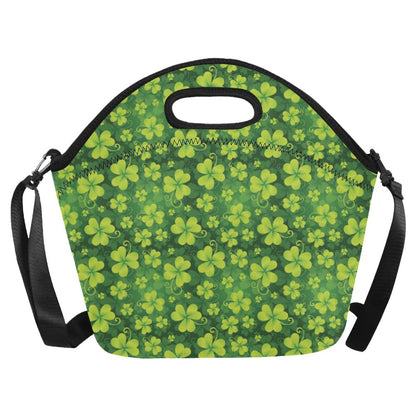 Shamrock Clover Print Neoprene Lunch Bag (Model 1669)(Large)-JTAMIGO.COM