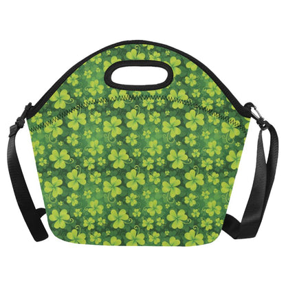 Shamrock Clover Print Neoprene Lunch Bag (Model 1669)(Large)-JTAMIGO.COM