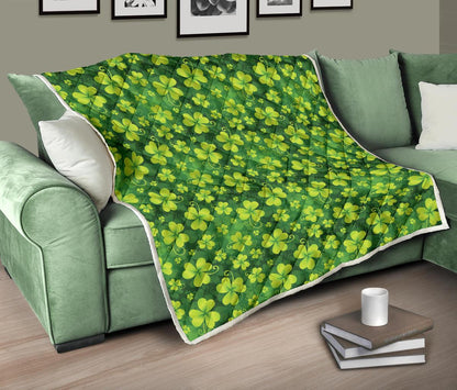 Shamrock Clover Print Premium Quilt-JTAMIGO.COM