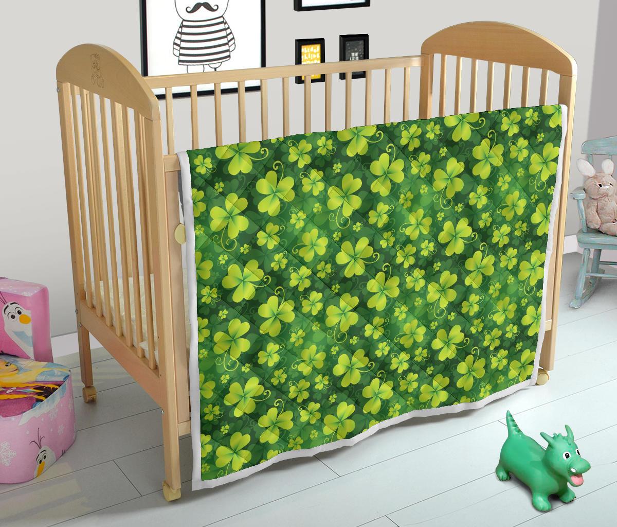 Shamrock Clover Print Premium Quilt-JTAMIGO.COM