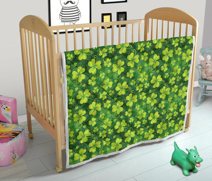 Shamrock Clover Print Premium Quilt-JTAMIGO.COM
