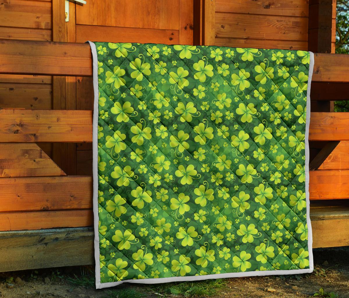 Shamrock Clover Print Premium Quilt-JTAMIGO.COM