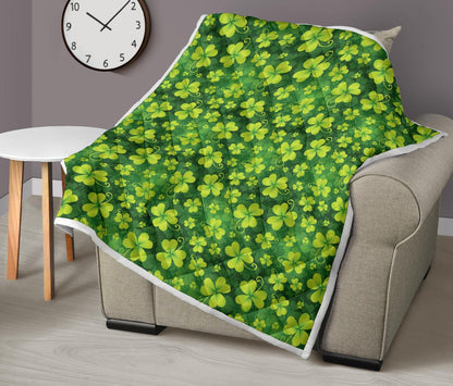 Shamrock Clover Print Premium Quilt-JTAMIGO.COM