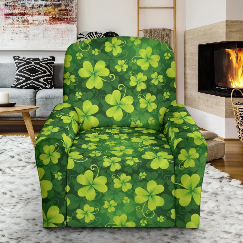 Shamrock Clover Print Single Sofa Slipcover -JTAMIGO.COM