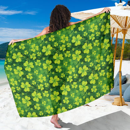 Shamrock Clover Print Sarong Pareo Wrap