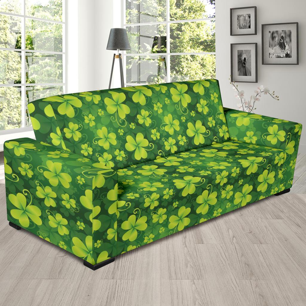 Shamrock Clover Print Sofa Slipcover-JTAMIGO.COM