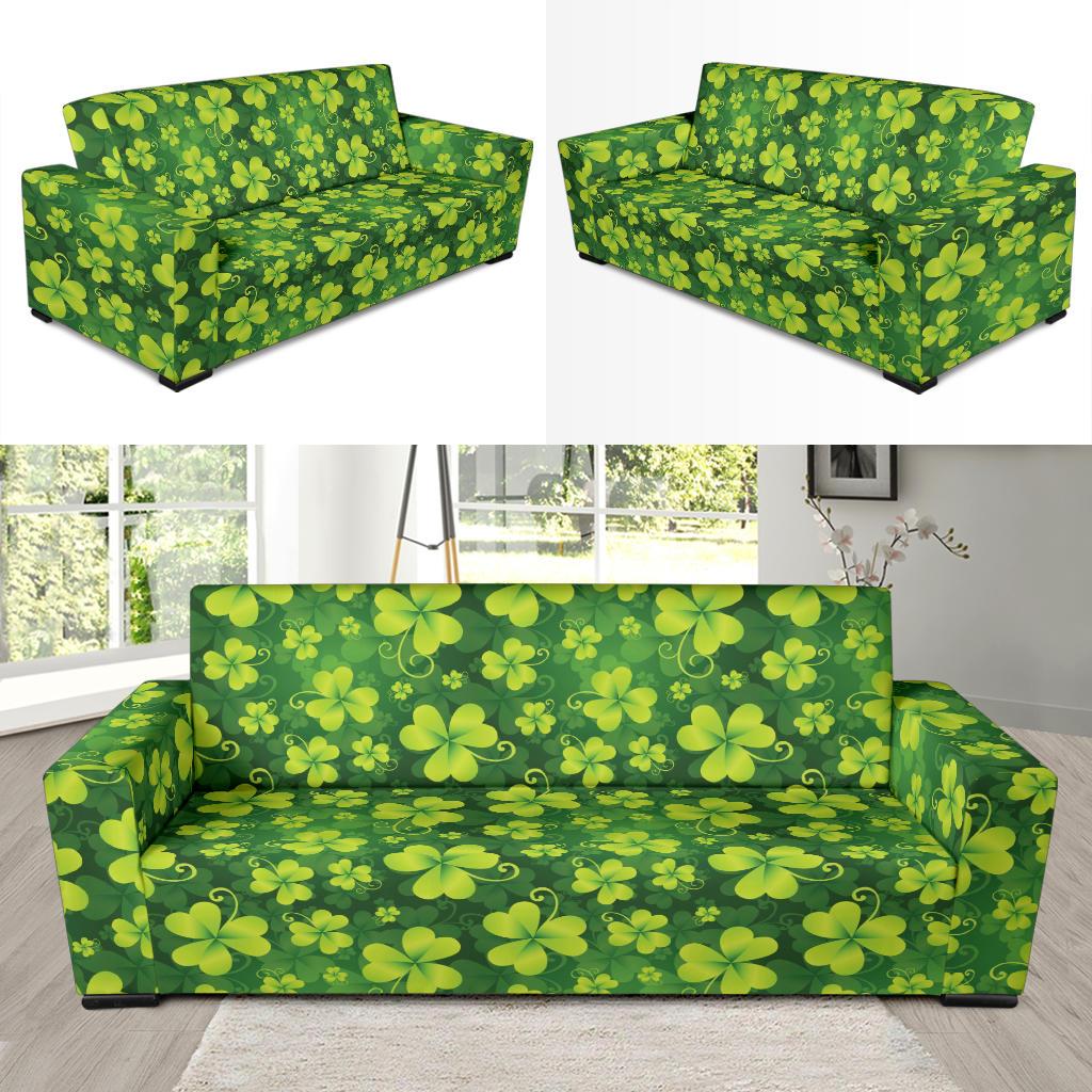 Shamrock Clover Print Sofa Slipcover-JTAMIGO.COM