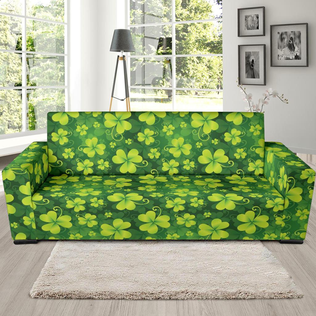 Shamrock Clover Print Sofa Slipcover-JTAMIGO.COM