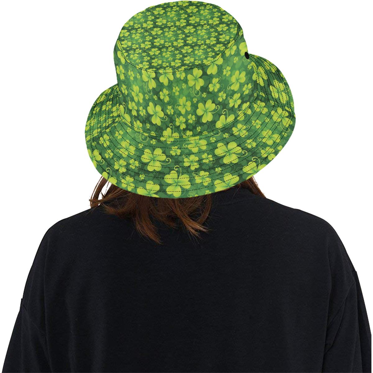 Shamrock Clover Print Unisex Bucket Hat